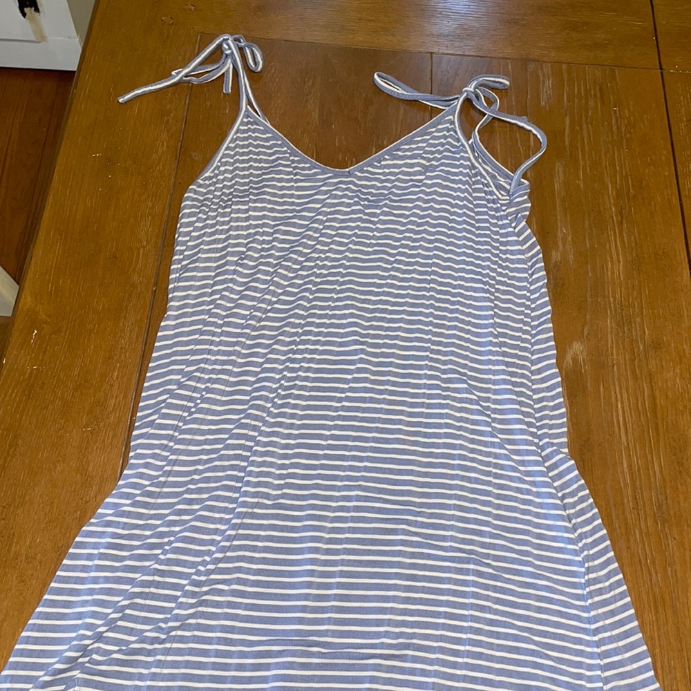 AE Light blue and white striped tie sun dress